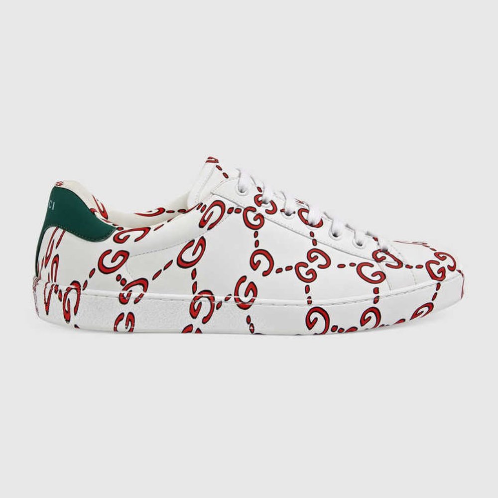 Gucci White Leather Calfskin Mens Ace Sneakers NIB - Picture 3 of 5